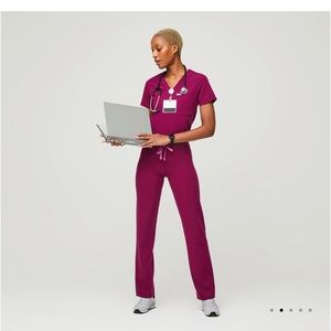 Figs Livingston Scrub Pants in Magenta